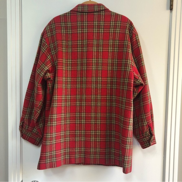 Vintage red tartan plaid wool hunting jacket button front amazing condition - Picture 2 of 9